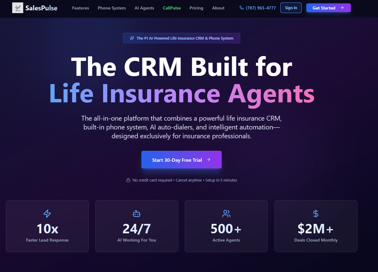 Insurance CRM Platform SalesPulse Launches with AI-Powered Lead Qualification System